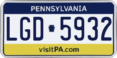 PA license plate LGD5932