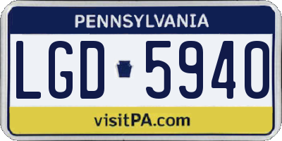 PA license plate LGD5940