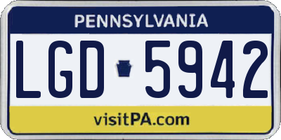 PA license plate LGD5942