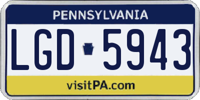 PA license plate LGD5943
