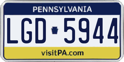 PA license plate LGD5944