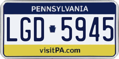 PA license plate LGD5945
