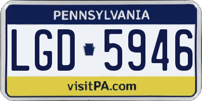 PA license plate LGD5946