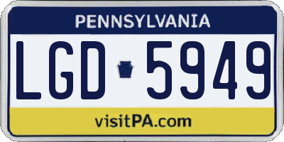 PA license plate LGD5949