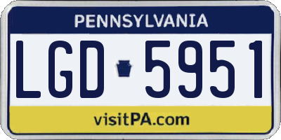 PA license plate LGD5951