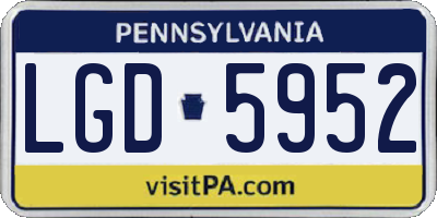 PA license plate LGD5952