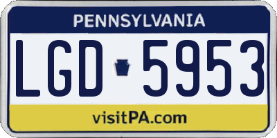 PA license plate LGD5953