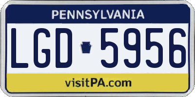 PA license plate LGD5956