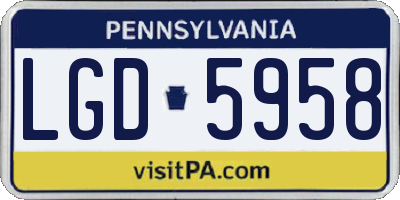 PA license plate LGD5958