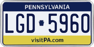 PA license plate LGD5960