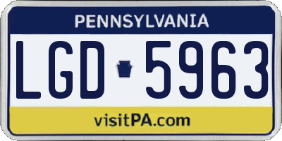 PA license plate LGD5963