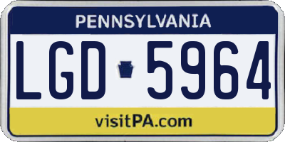 PA license plate LGD5964