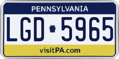 PA license plate LGD5965