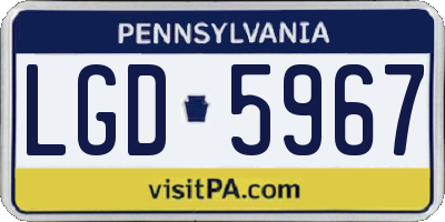 PA license plate LGD5967