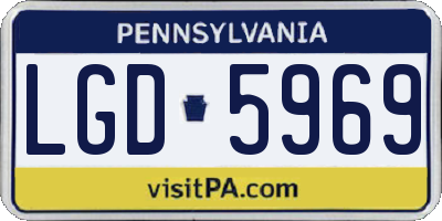 PA license plate LGD5969