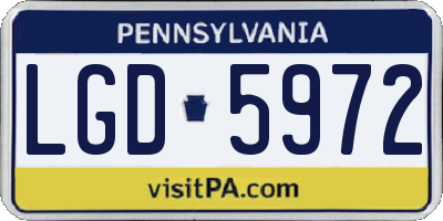 PA license plate LGD5972