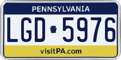 PA license plate LGD5976
