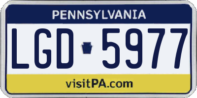 PA license plate LGD5977