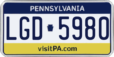 PA license plate LGD5980