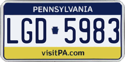 PA license plate LGD5983