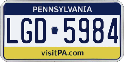 PA license plate LGD5984
