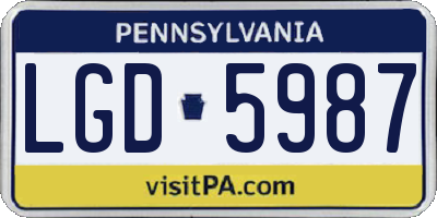 PA license plate LGD5987