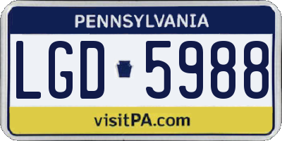 PA license plate LGD5988