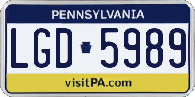 PA license plate LGD5989