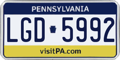 PA license plate LGD5992