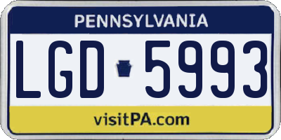 PA license plate LGD5993