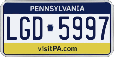 PA license plate LGD5997