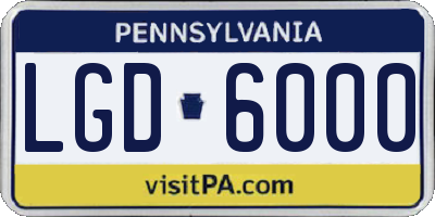 PA license plate LGD6000