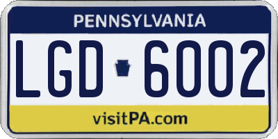 PA license plate LGD6002
