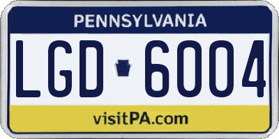 PA license plate LGD6004