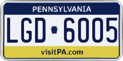 PA license plate LGD6005