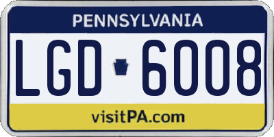 PA license plate LGD6008