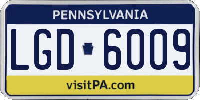 PA license plate LGD6009