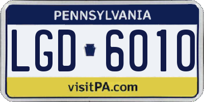 PA license plate LGD6010
