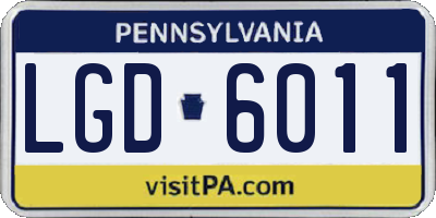 PA license plate LGD6011