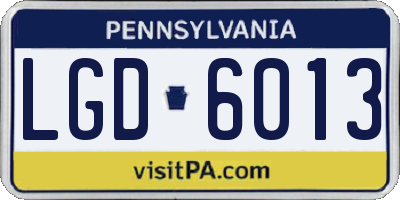 PA license plate LGD6013