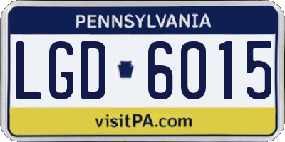 PA license plate LGD6015