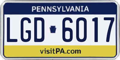 PA license plate LGD6017