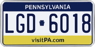 PA license plate LGD6018