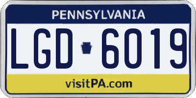 PA license plate LGD6019