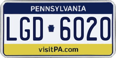 PA license plate LGD6020
