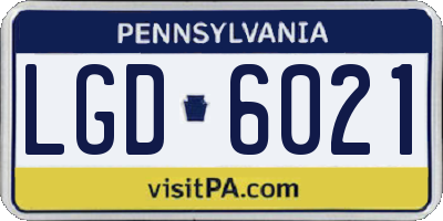 PA license plate LGD6021
