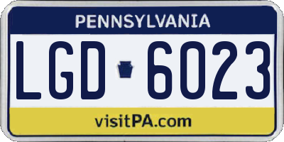 PA license plate LGD6023