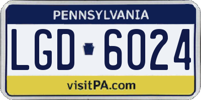 PA license plate LGD6024