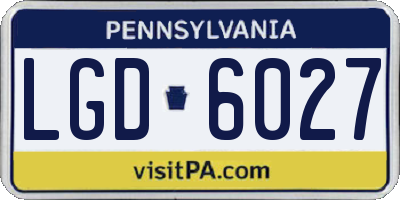 PA license plate LGD6027