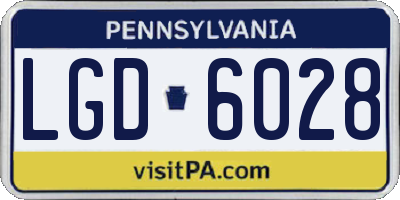 PA license plate LGD6028
